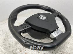 07 Volkswagen Golf Gti MK5 Black Leather Flat Bottom Steering Wheel DSG Paddles
