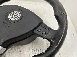 07 Volkswagen Golf Gti MK5 Black Leather Flat Bottom Steering Wheel DSG Paddles
