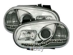 2 Lights Headlight Before Devil Eyes Led To A Vw Golf 4 Gti Tdi A Fond Chrome