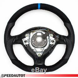 Focus Flattened Leather Steering Vw Golf 4 Bora Passat 3b Gti Blue Ring