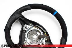 Focus Flattened Leather Steering Vw Golf 4 Bora Passat 3b Gti Blue Ring