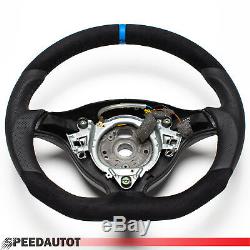 Focusing Aplati Leather Steering Wheel Vw Golf 4, Passat 3b, Bora, Gti Blue Ring