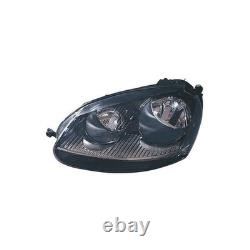 Front left H7/H7 headlight, black background, Volkswagen Golf 5 GTI 2003-2008