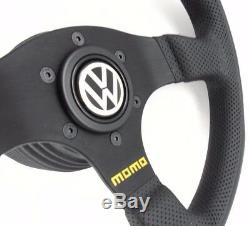 Genuine Momo Steering Team 300mm Leather Hub Kit & Horn Vw. Volkswagen