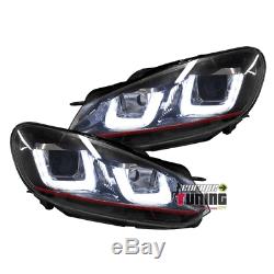 Headlights Daytime Running Lights Drl Black Vw Volkswagen Golf 6 Gti (03967)