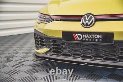 Maxton Front Bumper Lip V. 3 Volkswagen Golf 8 GTI Clubsport Glossy Black