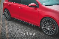Maxton Sports Durability Side Skirts Add-ons + Flaps for Volkswagen Golf GTI Mk6