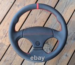 New LEATHER Steering Wheel for VW Volkswagen Golf MK2 MK3 GTI VR6 Vento Corrado
