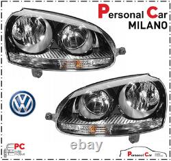 Pair Headlight Lights Volkswagen Golf 5 Gti Black Previous Right Sx 2004 A