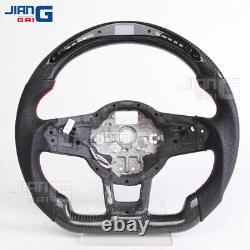 Perforated Leather Carbon Fiber LED Steering Wheel for Volkswagen MK7 R GTI Golf