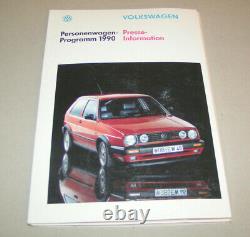 Press Kit VW Personal Vehicle Program 1990 Golf Gti G 60, I, Corrado