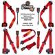 Red Seat Belt Kit Volkswagen Golf Mk1 & Gti Front Rear Auto