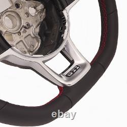 Sport Multifunction Steering Wheel Cover for VW Golf 7 VII Gti R Black Line with Red Stitching