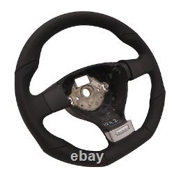 Sport flat steering wheel VW Golf V 5 GTI Perforated Leather Black Stitching