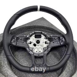 Steering Wheel Golf 7 GTI R R-Line Perforated Leather, Blue/White, Without Buttons