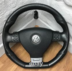 True Vw Mk5 Golf Gti Leather Black Flat Low Mfsw Direction Wheel Dsg. 17b