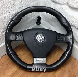 True Vw Mk5 Golf Gti Leather Black Flat Low Mfsw Direction Wheel Dsg. 18d