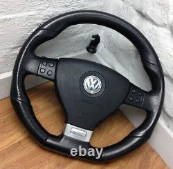 True Vw Mk5 Golf Gti Leather Black Flat Low Mfsw Direction Wheel Dsg. 18d