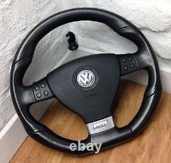 True Vw Mk5 Golf Gti Leather Black Flat Low Mfsw Direction Wheel Dsg. 18d