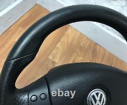 True Vw Mk5 Golf Gti Leather Black Flat Low Mfsw Direction Wheel Ref 18c