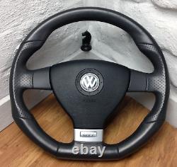 True Vw Mk5 Golf Gti Leather Grey Flat Low Direction Wheel And Srs Bag 15a