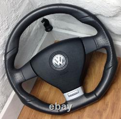 True Vw Mk5 Golf Gti Leather Grey Flat Low Direction Wheel And Srs Bag 15a