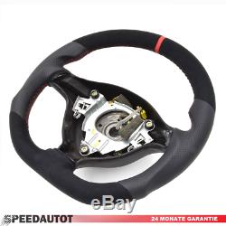 Tuning Flattened Leather Steering Vw Golf 4, Passat 3b, Bora, Gti Red Ring 2w