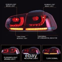VLAND LED Smoke Red Rear Lights For Volkswagen GOLF 6 MK6 GTI 2008-2013 L+R.