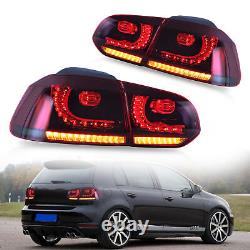 VLAND LED Smoke Red Tail Lights for Volkswagen GOLF 6 MK6 GTI 2008-2013 L+R
