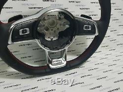 Vw Golf 7 Gti Mk7 Original Leather Multifunction Steering Wheel With Red Stitching 5g0419091 Dsg