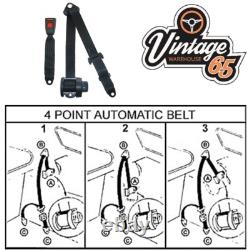 Kit Ceinture De Sécurité Rouge Volkswagen Golf Mk1 & Gti Avant Arrière Auto