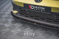 Maxton Lame Du Pare-Chocs Avant V. 4 Volkswagen Golf 8 GTI Clubsport Noir Brill