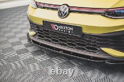 Maxton Lame Pare-Chocs Avant V. 2 Volkswagen Golf 8 GTI Clubsport Noir Brillant