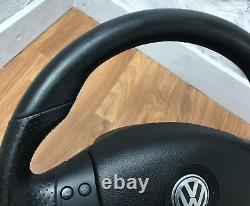 Véritable VW MK5 Golf Gti Cuir Noir Plat Bas Mfsw Direction Roue Ref 18C