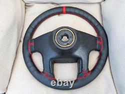 Volant CUIR NEUF VW Volkswagen Golf MK3 MK2 II III VR6 GTI rayure rouge