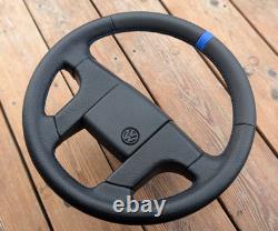 Volant CUIR NEUF pour VW Volkswagen MK2 Golf II 2 GTI point bleu OEM