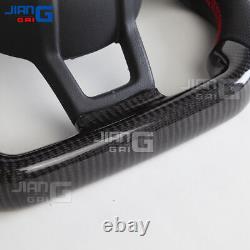 Volant en cuir perforé fibre de carbone DEL pour Volkswagen MK7 R GTI Golf