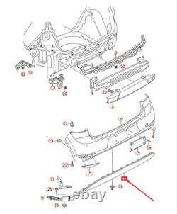 Volkswagen GOLF MK7 GTI Rear Bumper Diffuser 5G6807568G9B9 NEW GENUINE